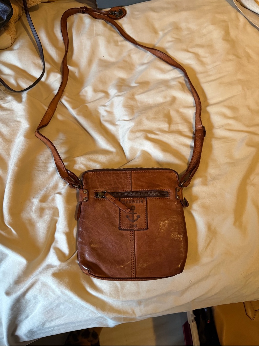 Harbour Anchor Brown Leather Crossbody Bag